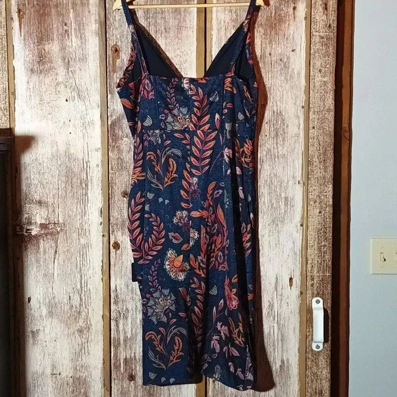 NEW averie Halley Paisley floral cobalt blue draped corset midi women dress XXL - Picture 8 of 15